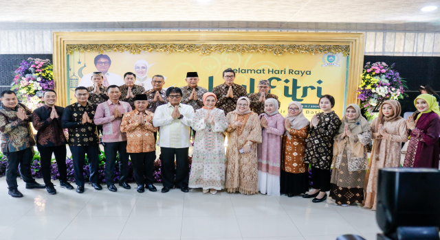 Kompak Pakai Gambo Muba, Pj Bupati Apriyadi Boyong Kepala OPD Halal Bihalal ke Forkopimda&nbsp;Sumsel