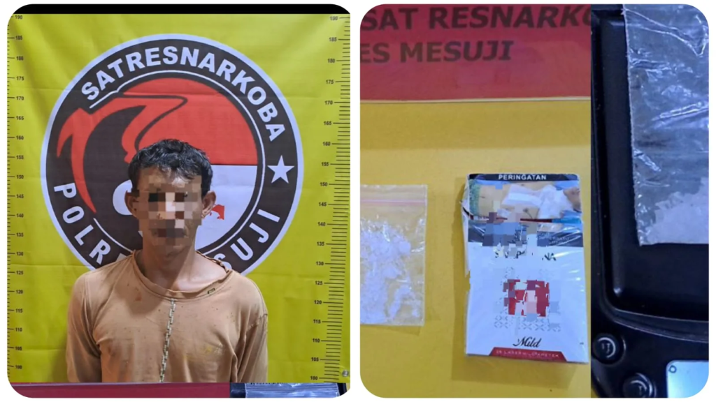 Jajaran Sat Res Narkoba Polres Mesuji kembali Amankan Tersangka Pembawa&nbsp;Sabu
